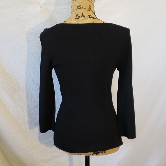 Cable & Gauge Rhinestone Blouse Black Si - Picture 4 of 5